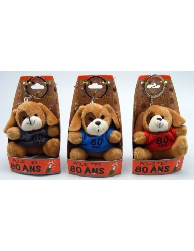 PC peluche chien "80 ans"