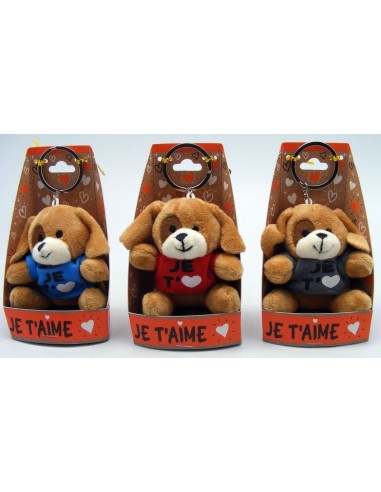 PC peluche chien "Je t'aime"