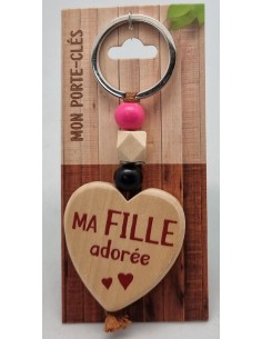 Porte-clés coeur bois "Ma...