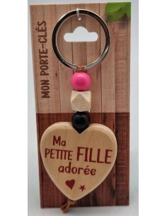 Porte-clés coeur bois "Ma...