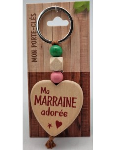 Porte-clés coeur bois "Ma...