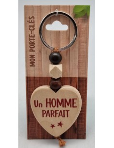 Porte-clés coeur bois "Un...