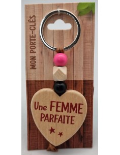 Porte-clés coeur bois "Une...