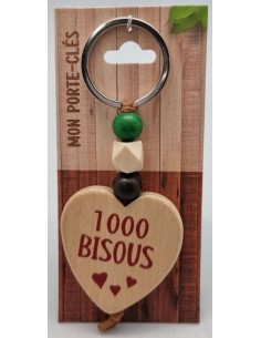 Porte-clés coeur bois "1000...