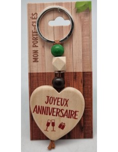Porte-clés coeur bois...