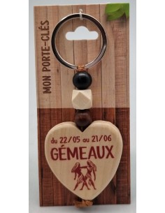 Porte-clés coeur bois...