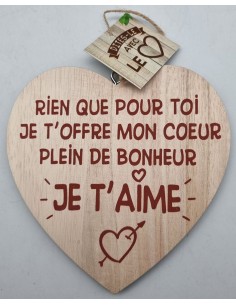 Coeur déco bois "Rien que...