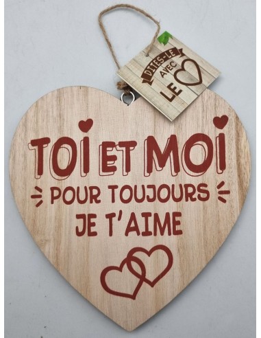 Coeur déco bois "Toi & Moi..."