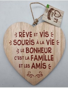 Coeur déco bois "Rêve et...