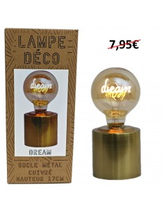 Lampe pied cuivre globe...