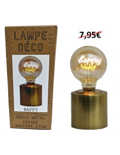 Lampe pied cuivre globe...