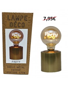 Lampe pied cuivre globe...