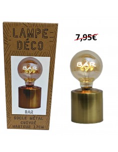 Lampe pied cuivre globe "Bar"