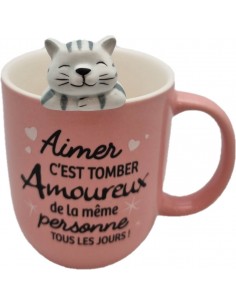 Mug figurine relief "Chat"