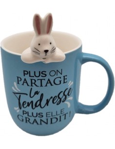 Mug figurine relief "Lapin"